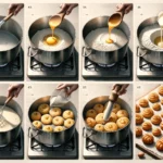 Foto descrittive della realizzazione della pasta choux
